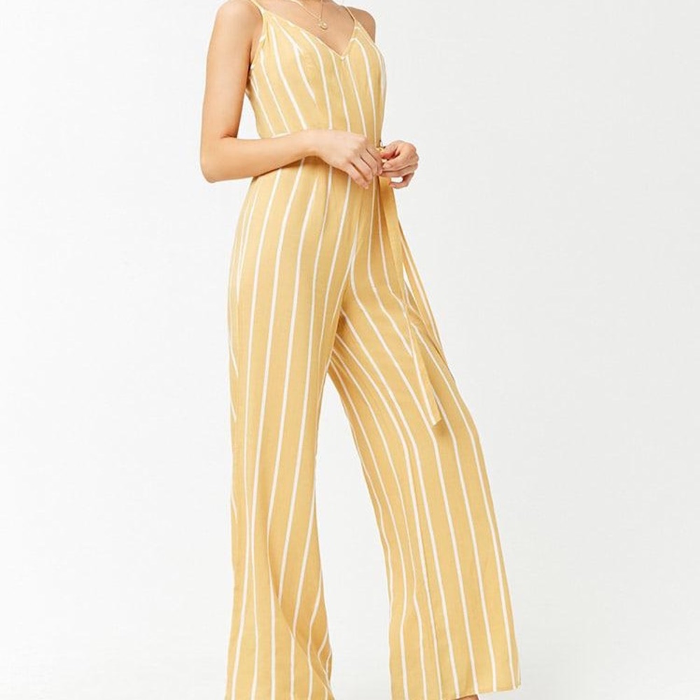 NWT F21 Yellow Striped Jumpsuit 💛